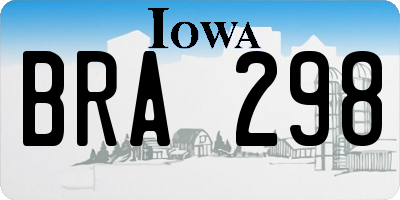 IA license plate BRA298