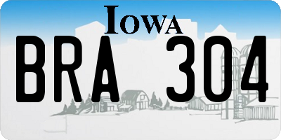 IA license plate BRA304