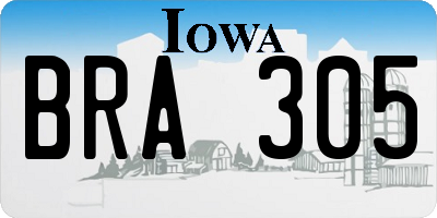 IA license plate BRA305