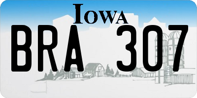 IA license plate BRA307