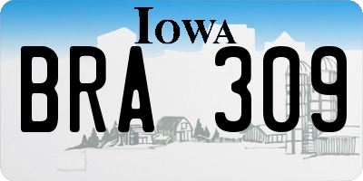 IA license plate BRA309