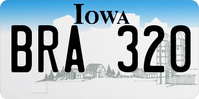 IA license plate BRA320