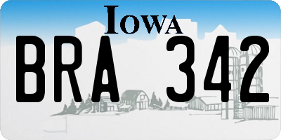 IA license plate BRA342