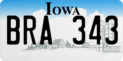 IA license plate BRA343