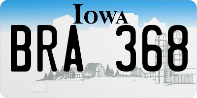IA license plate BRA368