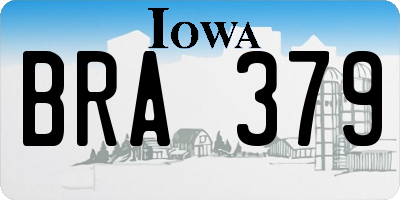 IA license plate BRA379