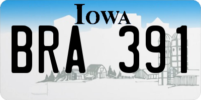 IA license plate BRA391