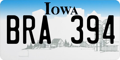IA license plate BRA394