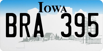 IA license plate BRA395