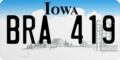 IA license plate BRA419