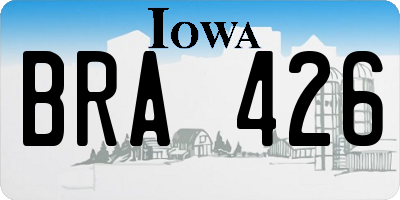 IA license plate BRA426