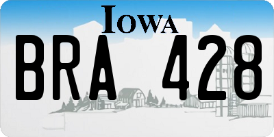 IA license plate BRA428