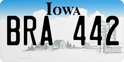 IA license plate BRA442