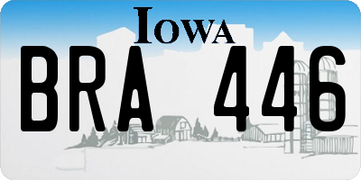 IA license plate BRA446