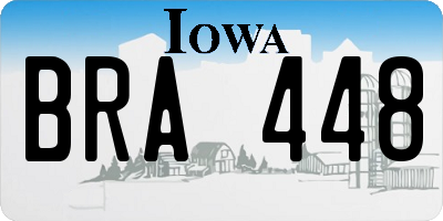 IA license plate BRA448