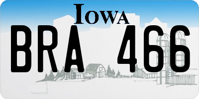 IA license plate BRA466