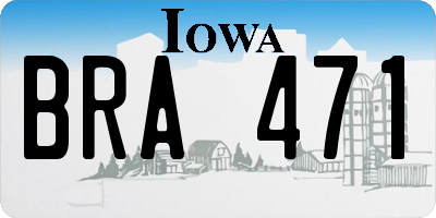 IA license plate BRA471