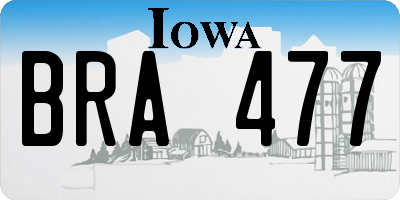 IA license plate BRA477