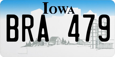 IA license plate BRA479