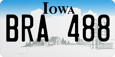 IA license plate BRA488