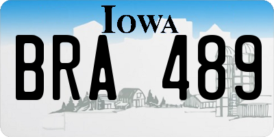 IA license plate BRA489