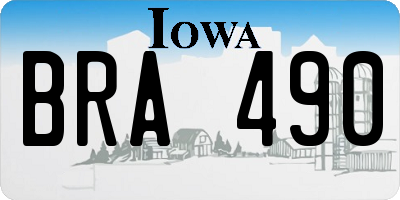 IA license plate BRA490