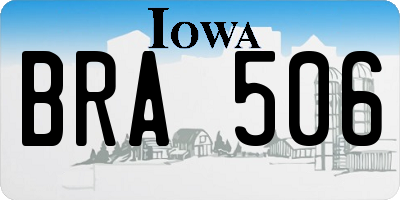 IA license plate BRA506