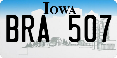 IA license plate BRA507