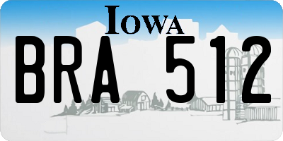 IA license plate BRA512