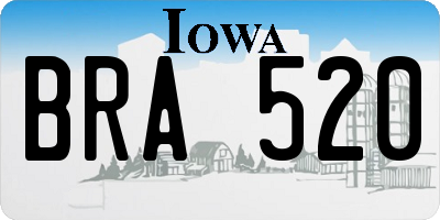 IA license plate BRA520