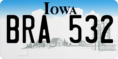 IA license plate BRA532