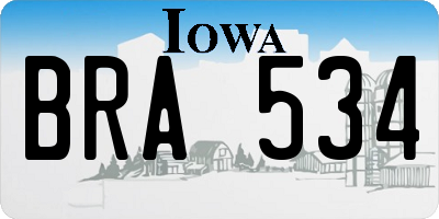 IA license plate BRA534