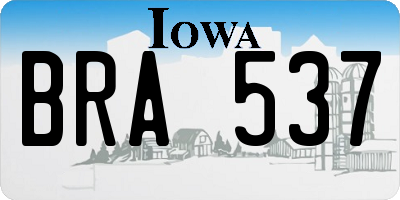 IA license plate BRA537