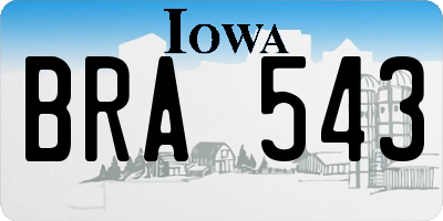 IA license plate BRA543