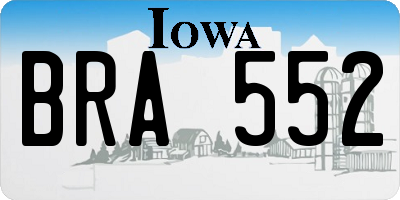 IA license plate BRA552