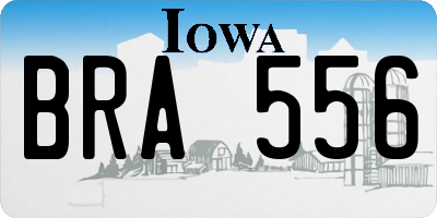IA license plate BRA556