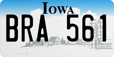 IA license plate BRA561