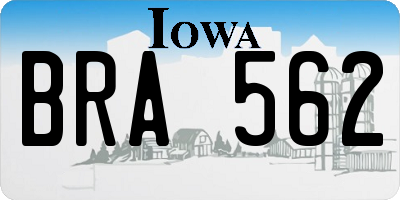 IA license plate BRA562