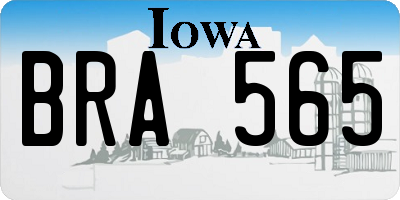 IA license plate BRA565