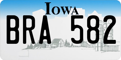 IA license plate BRA582