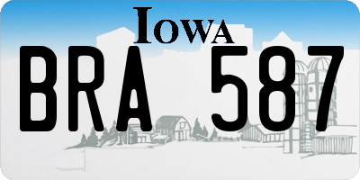 IA license plate BRA587