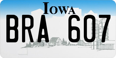 IA license plate BRA607