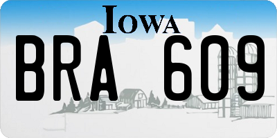 IA license plate BRA609