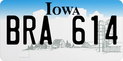 IA license plate BRA614