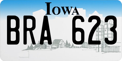 IA license plate BRA623