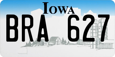 IA license plate BRA627