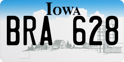 IA license plate BRA628