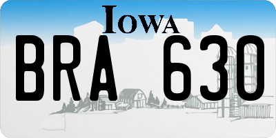 IA license plate BRA630