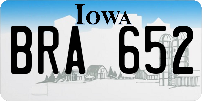 IA license plate BRA652