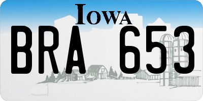 IA license plate BRA653